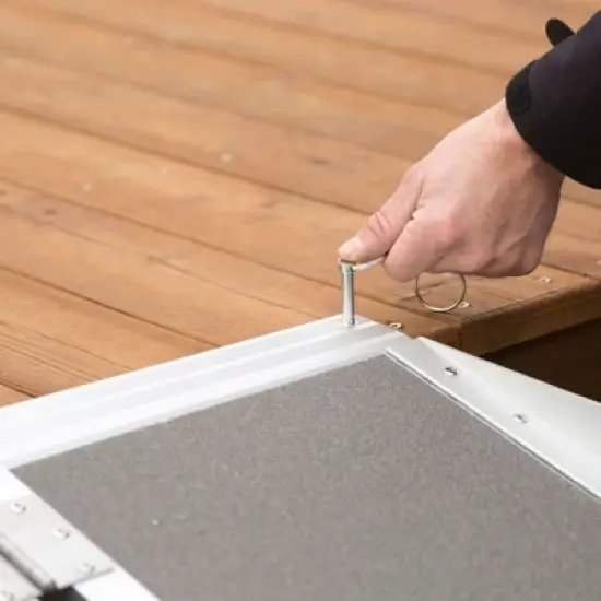 Silver Spring Mobility and Utility Ramp, 4 Foot Long Single Folding Textured Grit Traction Surface, 600 lb Capacity with 2 Inch Side Rails, Silver image {5}