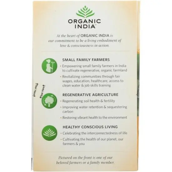Organic India Tulsi Lemon Ginger Tea - Case of 6/18 Bags image {2}