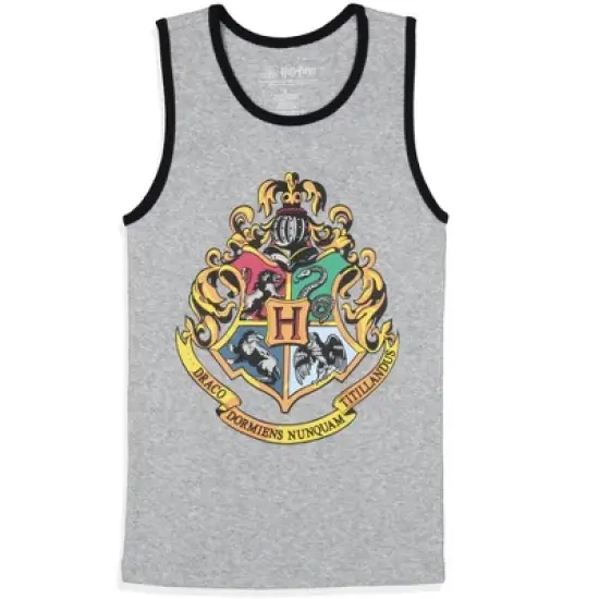 Harry Potter Girls' Hogwarts House Crest Sleep Pajama Set Tank Top Shorts Grey image {1}