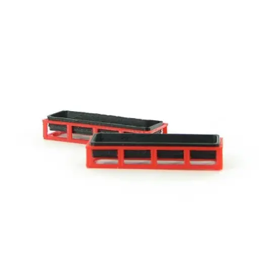 3D to Scale 1/64 2 Pack of 3D Printed Red & Black Plastic Feed Troughs 64-302-R image {1}