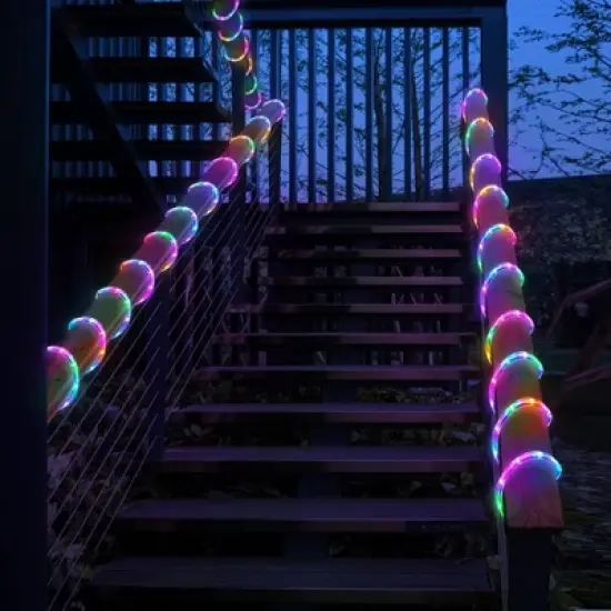 BrightLux 12ft LED Color Flow Rope Lights: Outdoor/Indoor, Music Sync, 500+ Modes, PVC Jacket image {2}