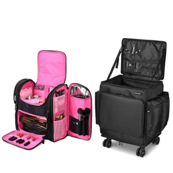 Byootique Soft Sided Makeup Backpack Portable Organizer with Heat Isolation image {11}