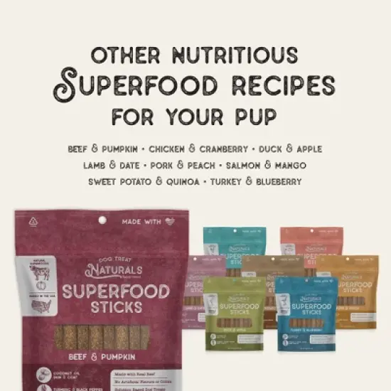 Dog Treat Naturals Superfood Sticks - Pork & Peach 10oz, All-Natural Pet Treats image {9}