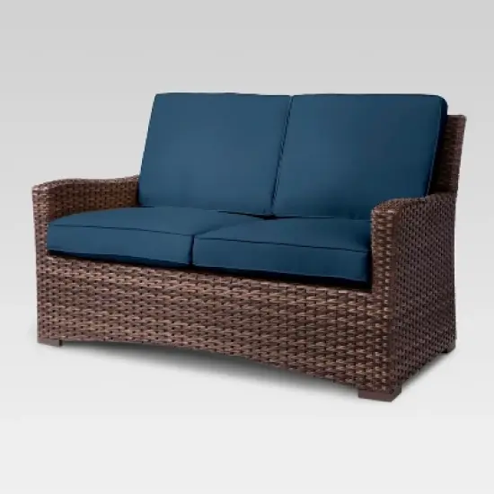 Halsted Wicker Patio Loveseat - Threshold image {1}