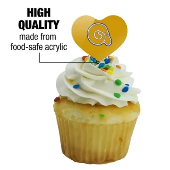 Albany State University Secondary Logo Heart Love Cupcake Picks Toppers Decoration Set of 6 image {2}