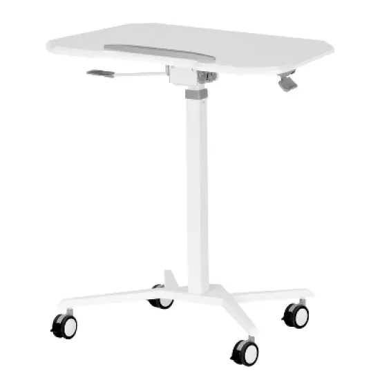 Sit To Stand Mobile Laptop Computer Stand with Height Adjustable White - Techni Mobili image {6}