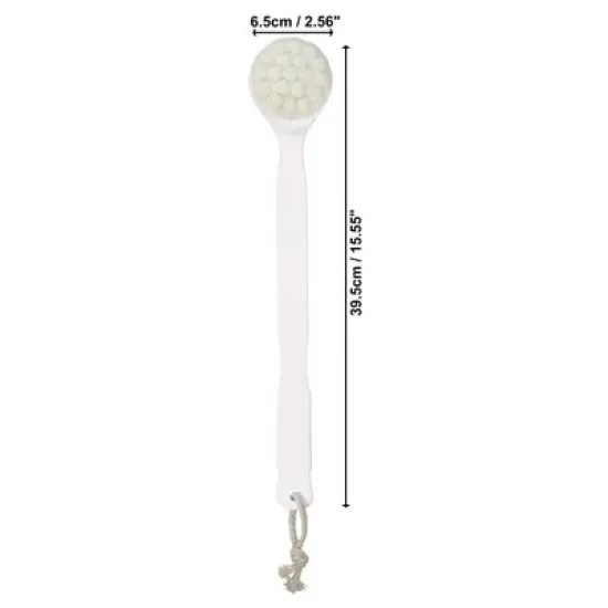 Unique Bargains Long Handle Bath Brush for Shower 15.55" Length White 1 Pc image {3}