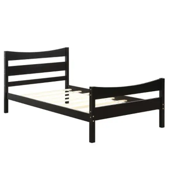 Costway Twin Size Platform Bed Frame Foundation w/Headboard &Wood Slat Support image {10}