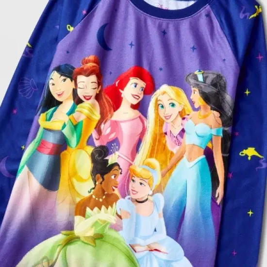 Girls' Disney Princess 2pc Pajama Set with Socks - Blue image {2}