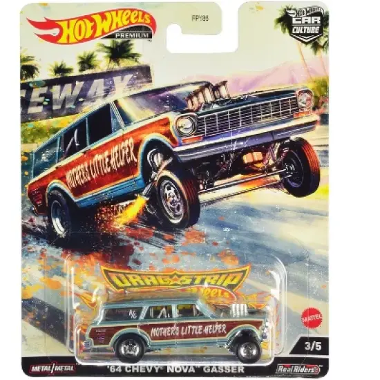 "Drag Strip" 5 piece Set "Car Culture" Series Diecast Model Cars by Hot Wheels image {3}