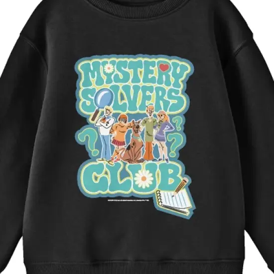 Scooby Doo Mystery Solvers Club Youth Black Crew Neck Sweatshirt image {1}