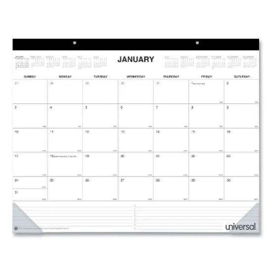 Desk Pad Calendar, 22 x 17, White Sheets, Black Binding, Clear Corners, 12-Month (Jan to Dec): 2026 image {4}