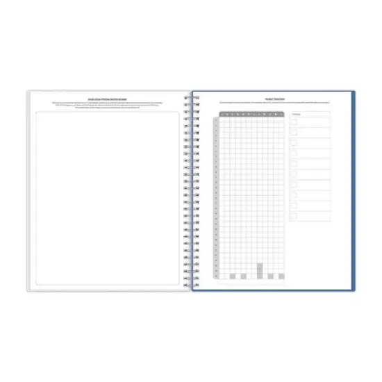 Blue Sky 8"x10" 2025-2026 Weekly/Monthly Spiral Planner Smooth Frosted Clarice Blue Bows image {7}