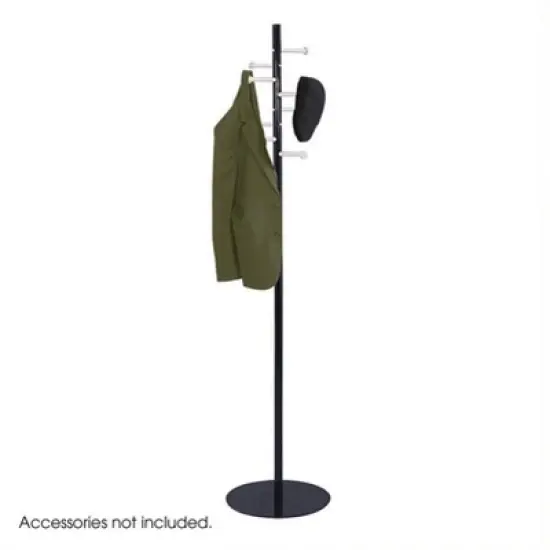 Steel Spiral Nail Head Standing Coat Rack in Black-Safco image {1}