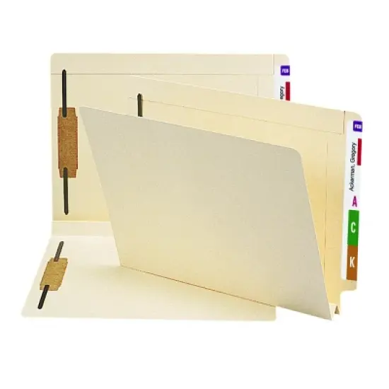 Smead End Tab Fastener File Folder, Shelf-Master  Reinforced Straight-Cut Tab, 2 Fasteners, Letter Size, Manila, 50 per Box (34276) image {6}