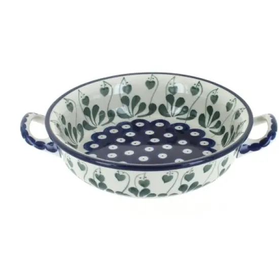 Blue Rose Polish Pottery C40 Ceramika Artystyczna Mini Casserole Dish with Handles image {1}