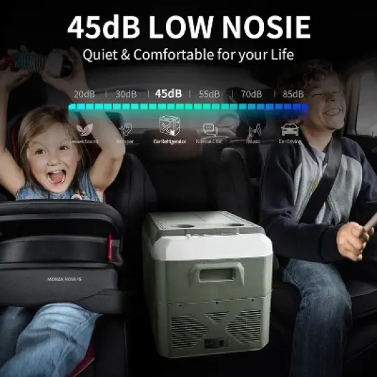 12 Volt Car Refrigerator, Electric Cooler Portable fridge WIFI APP Control, 32Quart(30L) -4℉-68℉, 12/24V DC100-240 Volt AC,Multi-ways to power image {6}