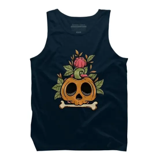 Men's Design By Humans Halloween with Rose Illustration By rukurustudio Tank Top image {6}