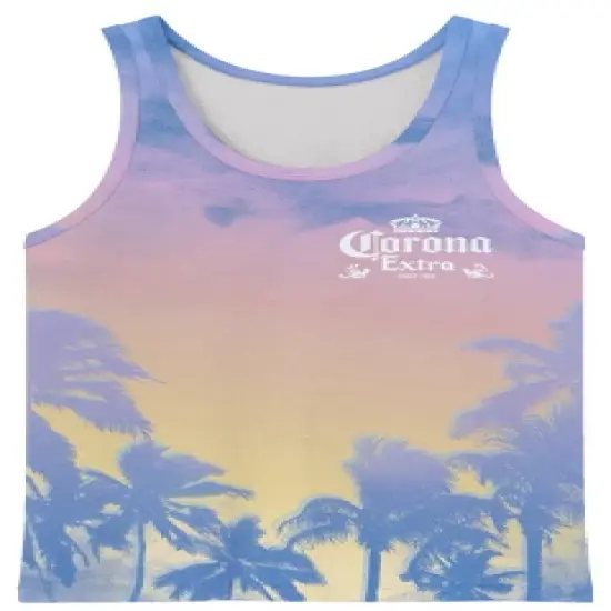 Corona Extra Palms Watercolor Crew Neck Sleeveless Men's Tank Top image {3}