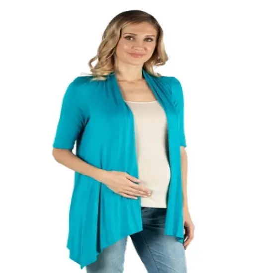 Loose Fit Open Front Maternity Cardigan image {5}