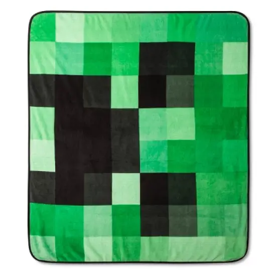 Minecraft Creeper 53"x53" Kids' Throw Blanket Green image {3}