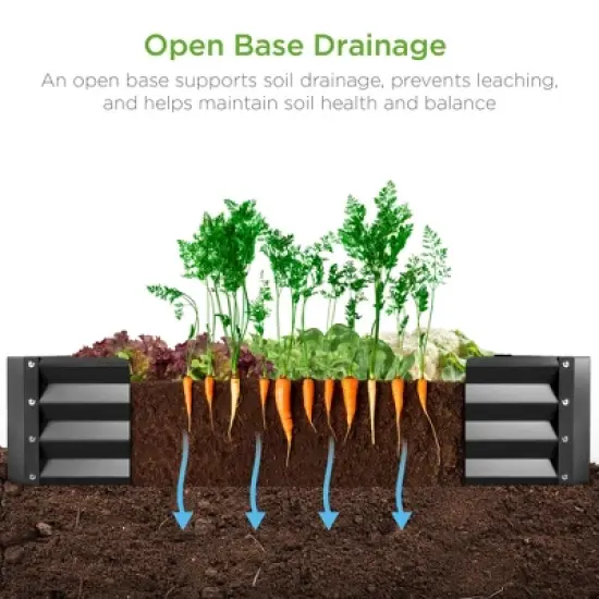 Best Choice Products 6x3x1ft Outdoor Metal Raised Garden Bed for Vegetables, Flowers, Herbs, Plants image {3}