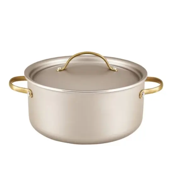 Farberware Radiant 5.5qt Nonstick Dutch Oven with Lid Champagne: Aluminum, Dishwasher-Safe, Round, 5.5qt Capacity image {11}