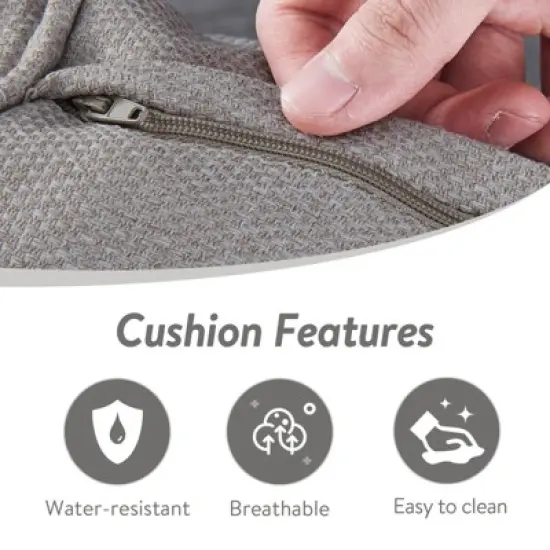 POCASSY Wicker Outdoor Couch, Brown Wicker Sofa Outdoor Furniture with All Weather Rattan and Olefin Cushion for Porch Balcony image {6}