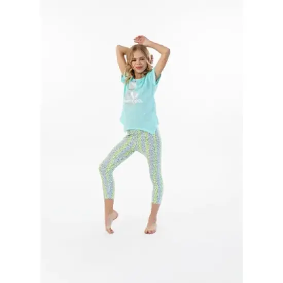 Sleep On It Girls Tropi-Cool 2-Piece Capri Legging Pajama Sleep Set image {4}