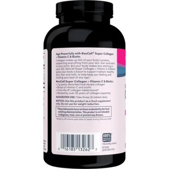 NeoCell Super Collagen + Vitamin C & Biotin for healthy hair, beautiful skin, and nail support- Dietary Supplement, 270 Tablets image {2}