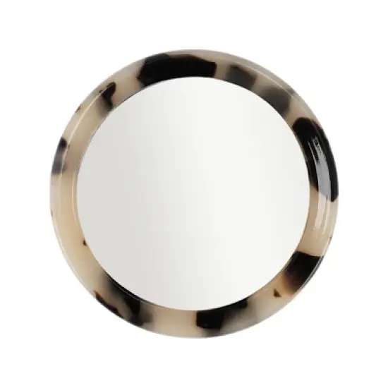 Unique Bargains Durable Round Handheld Makeup Mirror 1 Pc image {6}