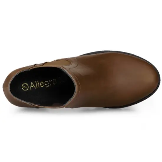 Allegra K Women's Lug Sole Chunky Heel Chelsea Ankle Boots image {4}