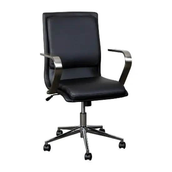 Merrick Lane Mid-Back Home Office Chair with Armrests, Height Adjustable Swivel Seat and Five Star Base image {14}