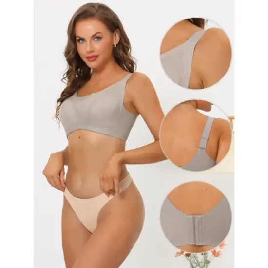 Allegra K Women's Adjustable Straps Full Coverage Mesh Underwire Minimizer Bra image {2}