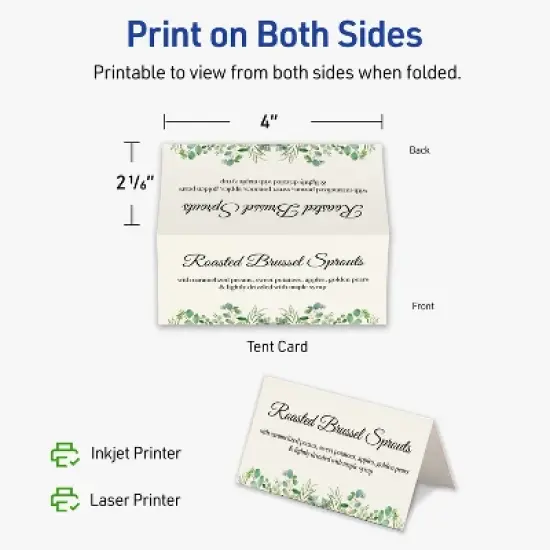 Avery Printable Tent Cards, 2-1/6" x 4", Matte Ivory, 40ct image {5}