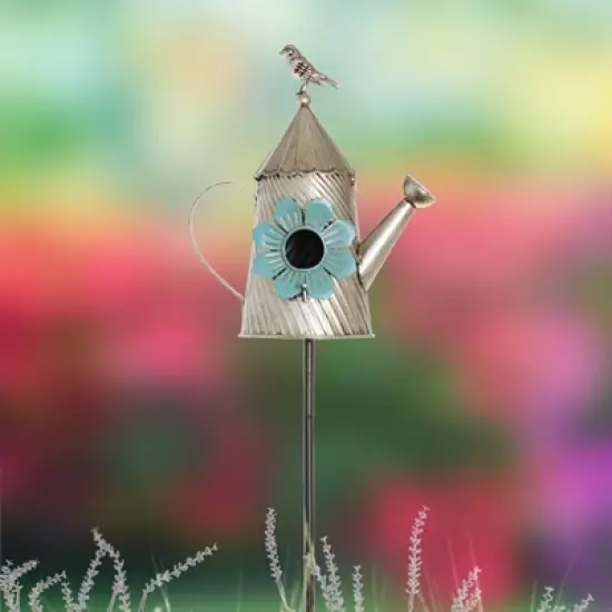 The Lakeside Collection Metal Birdhouse Garden Stakes image {4}