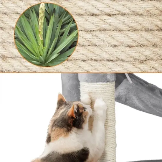 Yaheetech 62.2"H 3-Level Cat Tower with 2 Condos for Indoor Cats image {6}