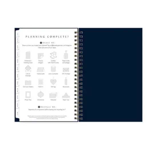 Blue Sky 2024-25 Weekly/Monthly Sustainability Planner 8"x5" Wirebound Navy: Academic & Student Agenda July-June image {10}