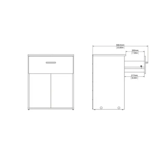 1 Drawer Nightstand in White - Tvilum image {7}