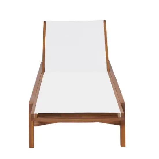 Christopher Knight Home Coloma Outdoor Mesh and Acacia Wood Armless Adjustable Chaise Lounge with Wheels image {3}