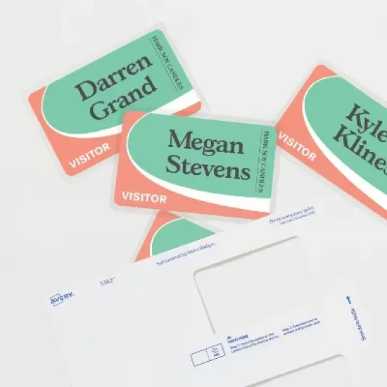 Avery Customizable Self-Laminating Name Badges with Clips, 2.25" x 3.5", White Printable Inserts, 30 Clip Style Laminated Badges (5362) image {1}