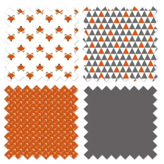 Bacati - Playful Fox Orange Gray 4 pc Toddler Bedding Set image {5}