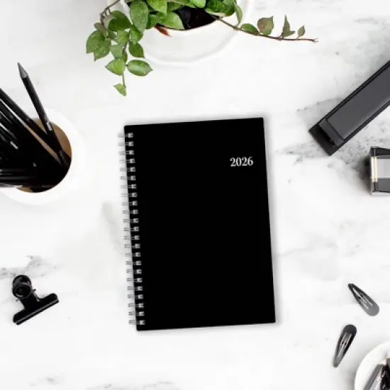 Blue Sky Weekly/Monthly Planning Calendar 5"x8" Enterprise Black image {1}