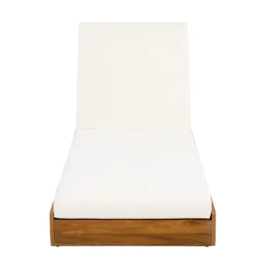 Christopher Knight Home Leeward Outdoor Acacia Wood Adjustable Chaise Lounge with Water-Resistant Cushion (Set of 4) image {3}