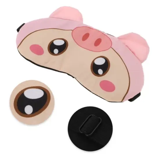 Soft Cartoon Pig Eyes Sleep Mask Pink 1 Pc image {2}