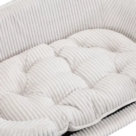 Gulches Beige Pet Bed - Elevated Corduroy Couch with Rubber Wood Legs for Small Dogs image {11}