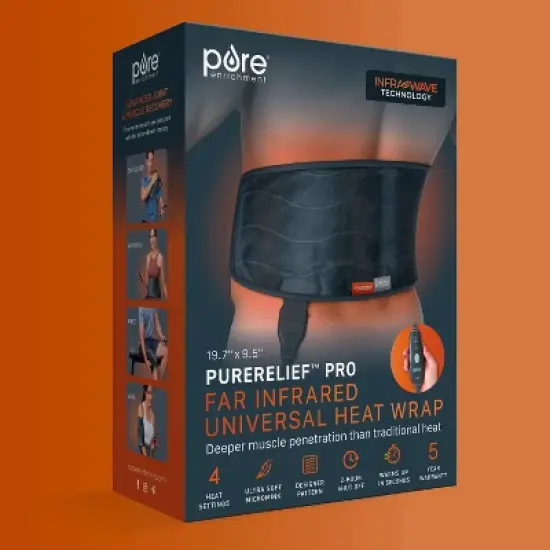 Pure Enrichment Pure Relief Pro Far Infrared Universal Heat Wrap - 19.7" x 9.5" - Iron Gray image {6}