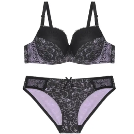 Agnes Orinda Women Plus Push-Up Underwire Comfort Bra and Panty Set image {5}