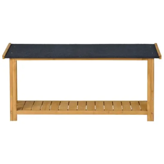 Whisen All-Weather Large Dog House & Dog Kennel with Asphalt Roof, Porch, Waterproof Door Curtain, Dual Openings - Natural image {8}