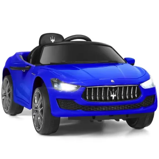Costway 12V Maserati Licensed Kids Ride on Car w/ RC Remote Control Led Lights MP3 BluePinkWhite image {13}